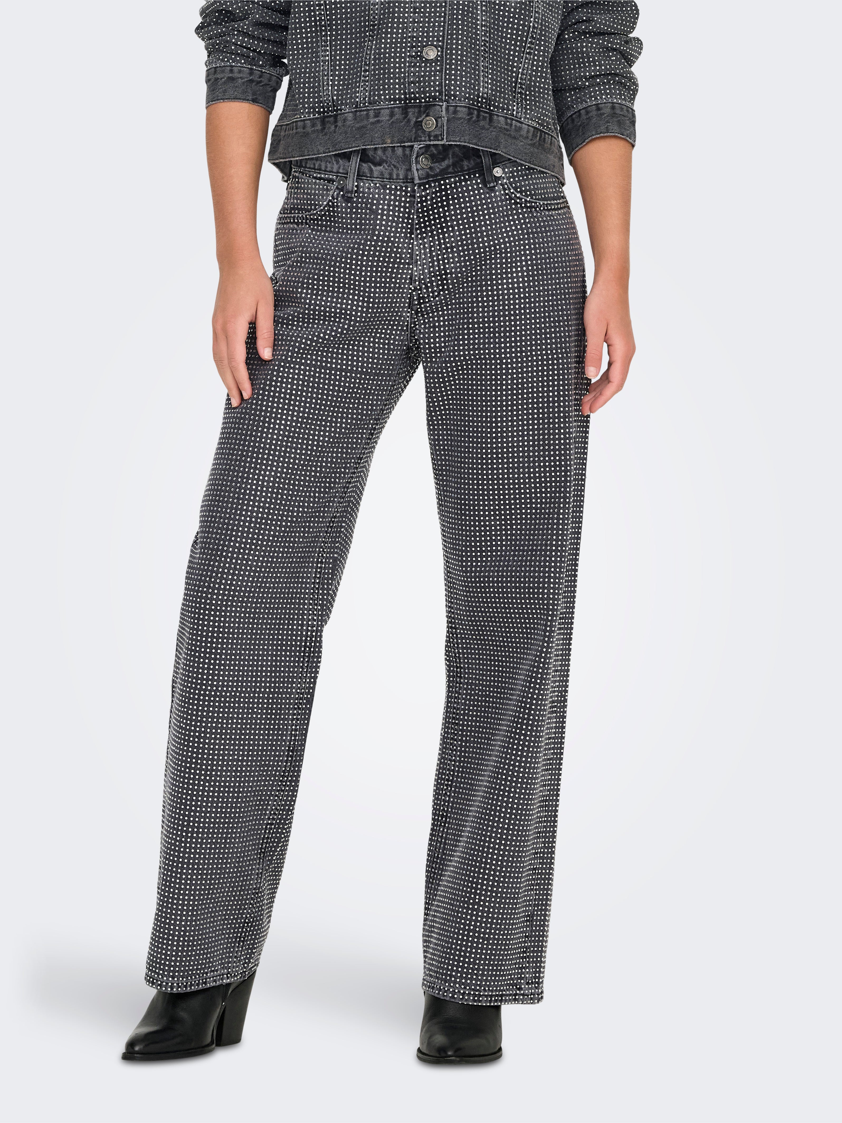 Onlhudson Mittlere Taille Weiter Beinschnitt Jeans