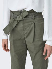 ONLY Paberback trousers with belt -Olive Green - 15332885