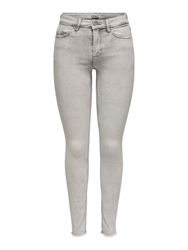 ONLY Krój skinny Średnia talia Niewykończone brzegi Jeans - 15332900