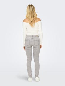 ONLY Skinny Fit Middels høy midje Røff kantskjæring Jeans -Light Grey Denim - 15332900