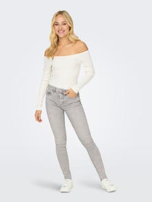 ONLY Jeans Skinny Fit Taille moyenne Ourlet brut -Light Grey Denim - 15332900