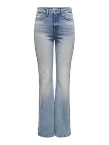 ONLY OnlPosh High Waist Flared Jeans -Light Blue Denim - 15332901