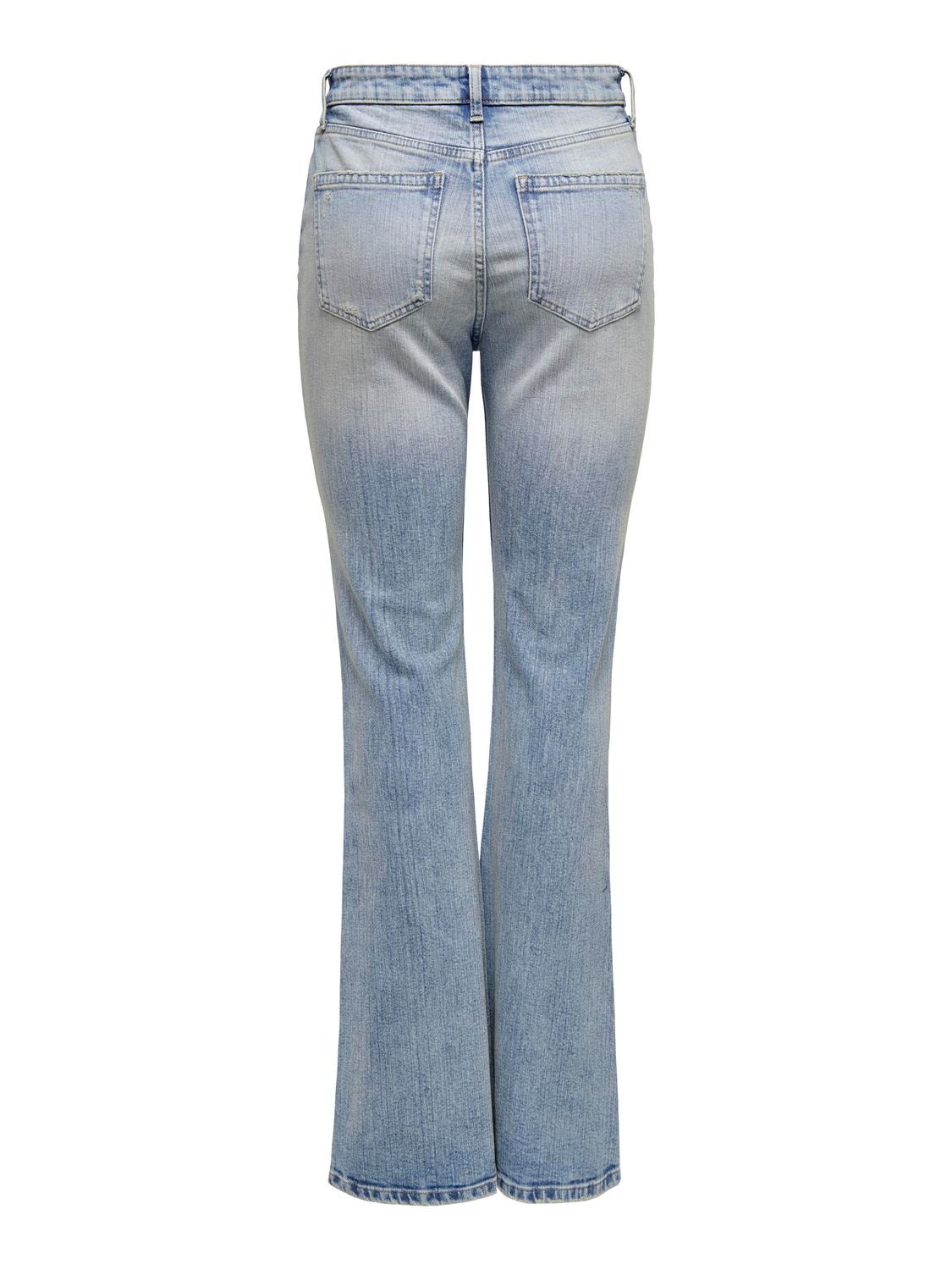 ONLY OnlPosh High Waist Flared Jeans -Light Blue Denim - 15332901