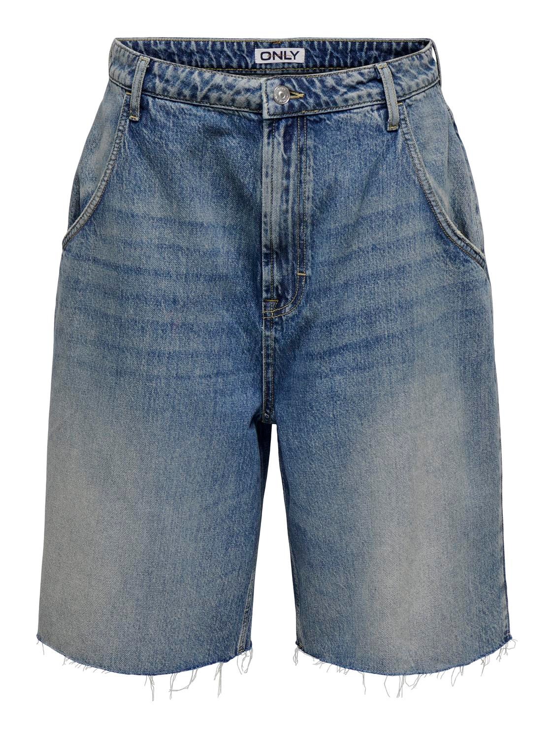 ONLY Lange denim shorts i loose fit -Medium Blue Denim - 15332906