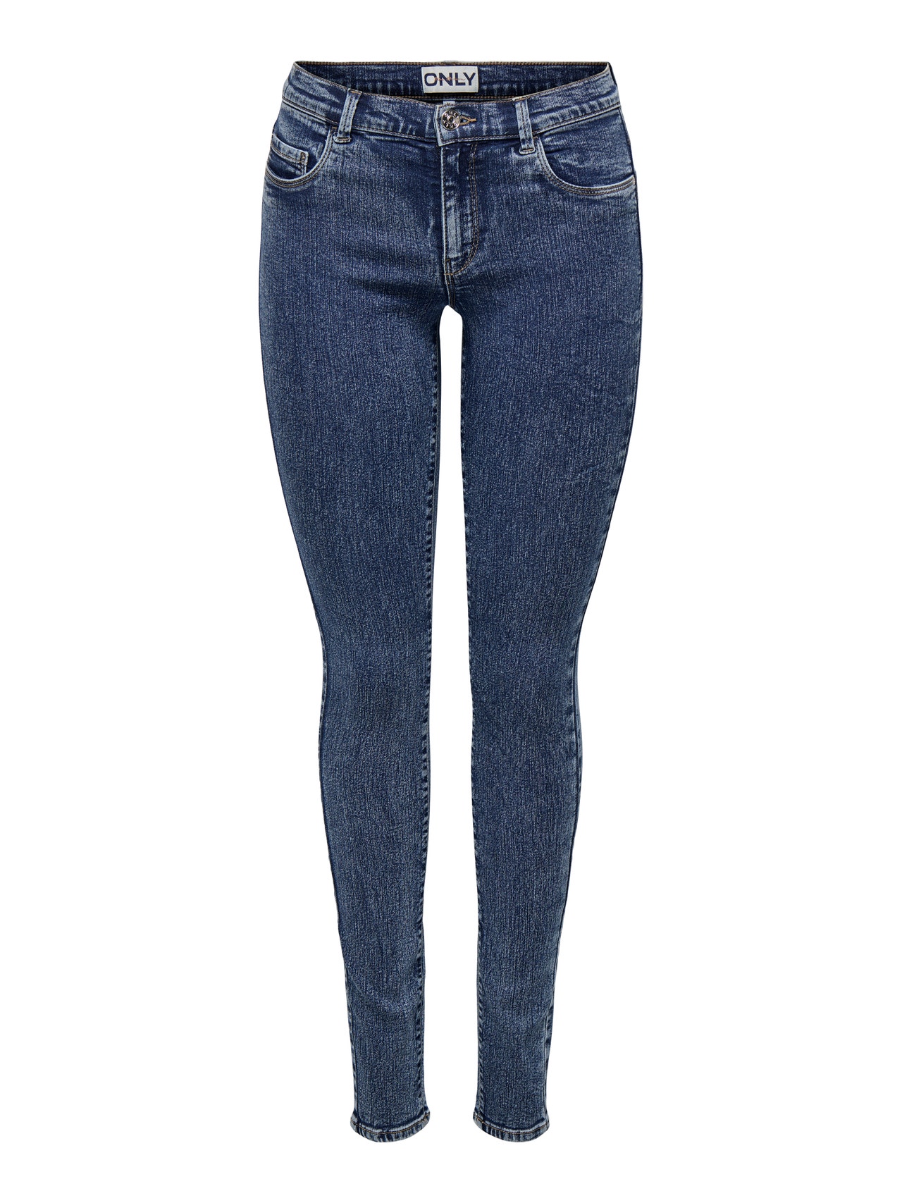 ONLY Skinny Fit Middels høy midje Jeans -Dark Blue Denim - 15332908