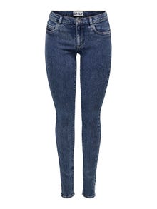 ONLY Skinny Fit Mid waist Jeans -Dark Blue Denim - 15332908