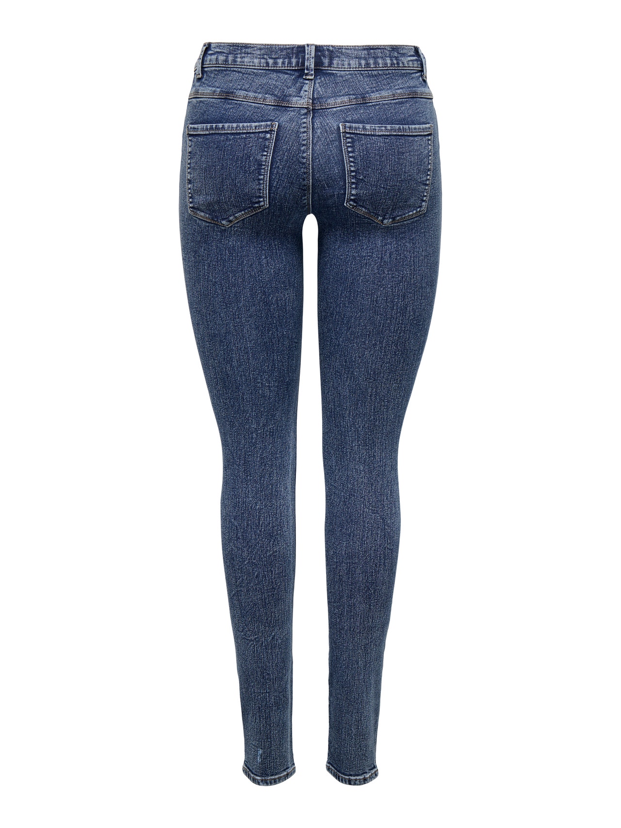 ONLY Skinny Fit Middels høy midje Jeans -Dark Blue Denim - 15332908