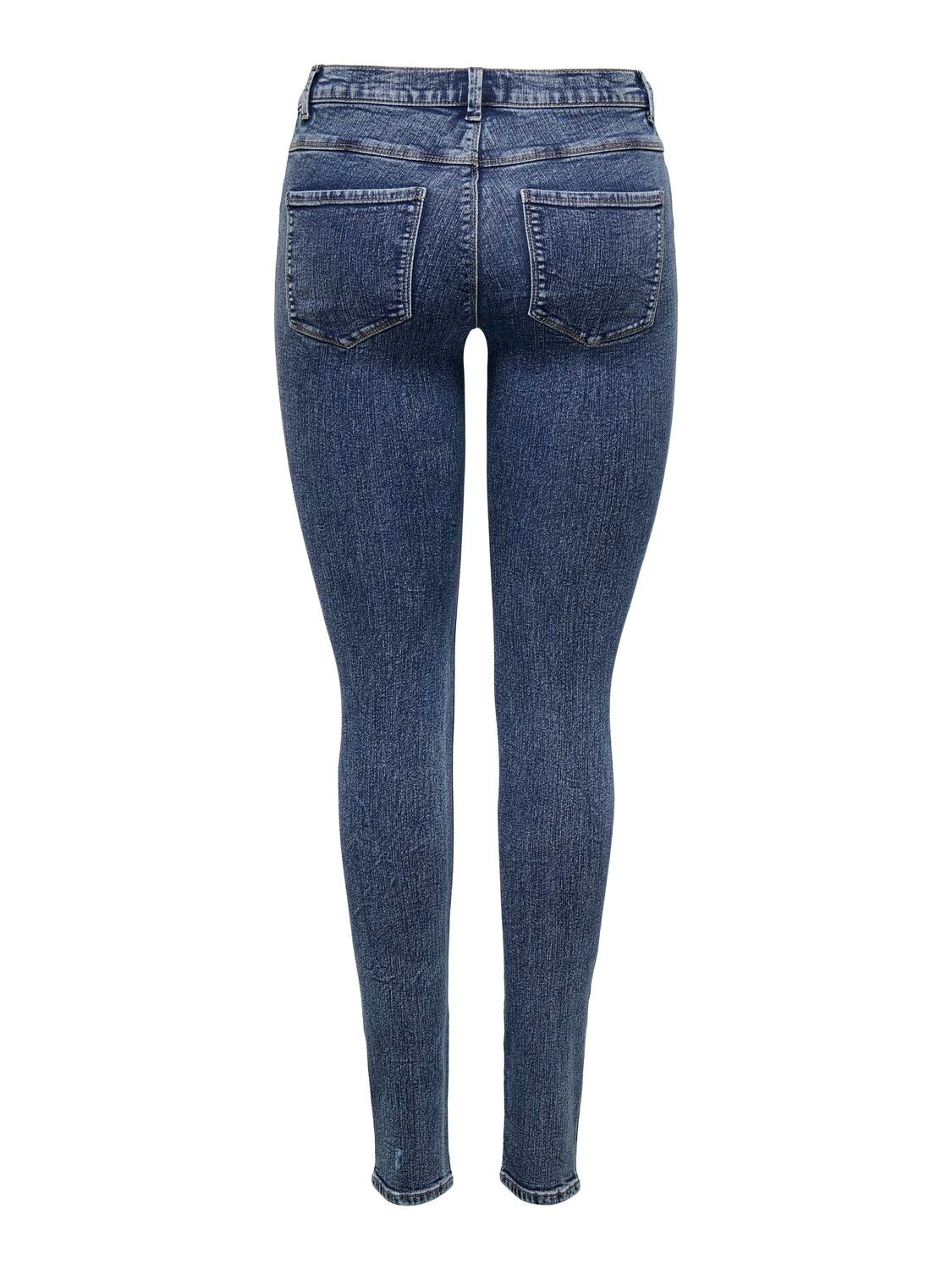 ONLY Skinny Fit Mid waist Jeans -Dark Blue Denim - 15332908