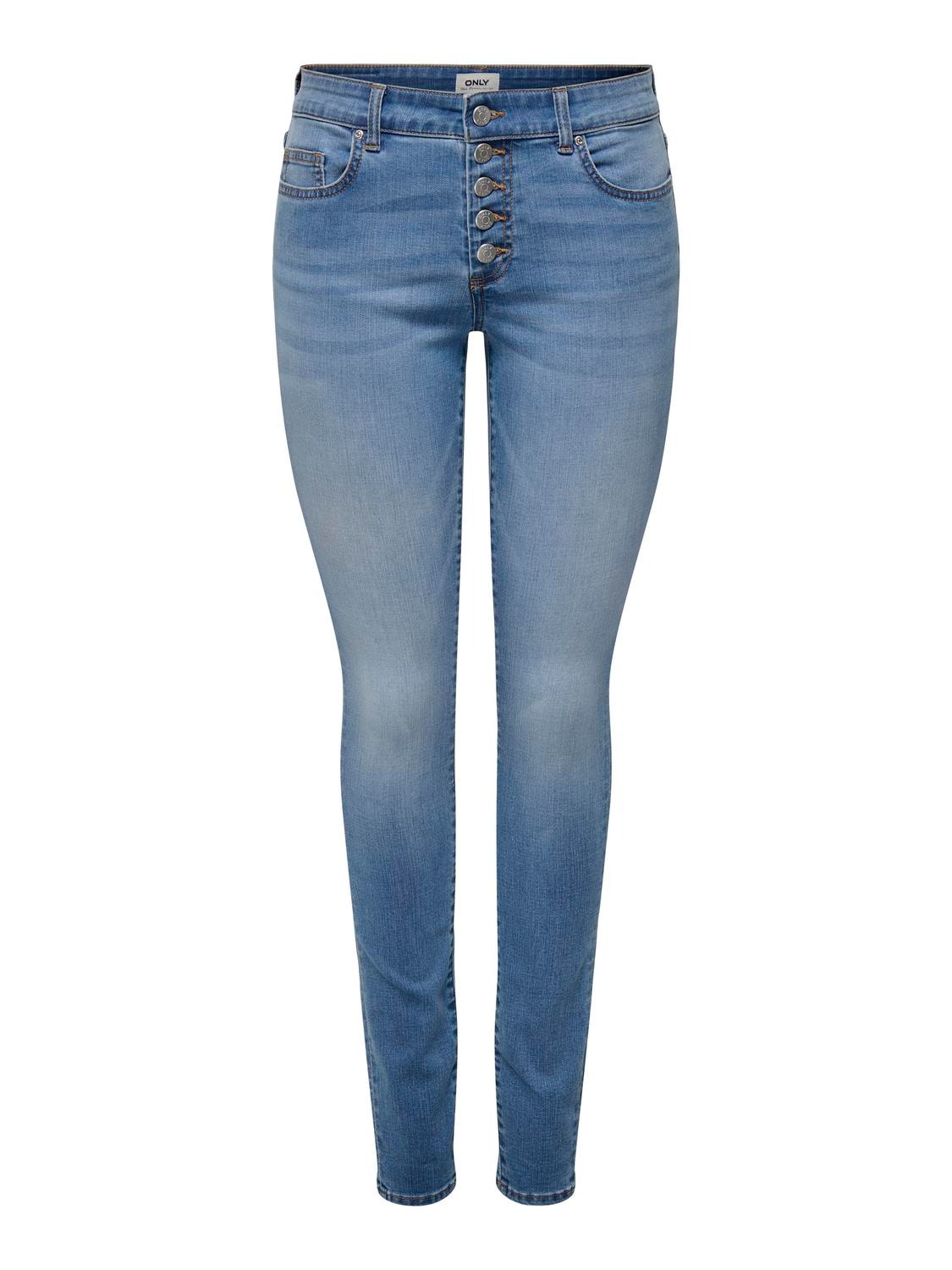 ONLY Skinny Fit Mid waist Jeans -Light Blue Denim - 15332914