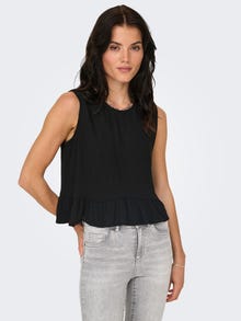 ONLY Locker geschnitten Rundhals Top -Black - 15332962