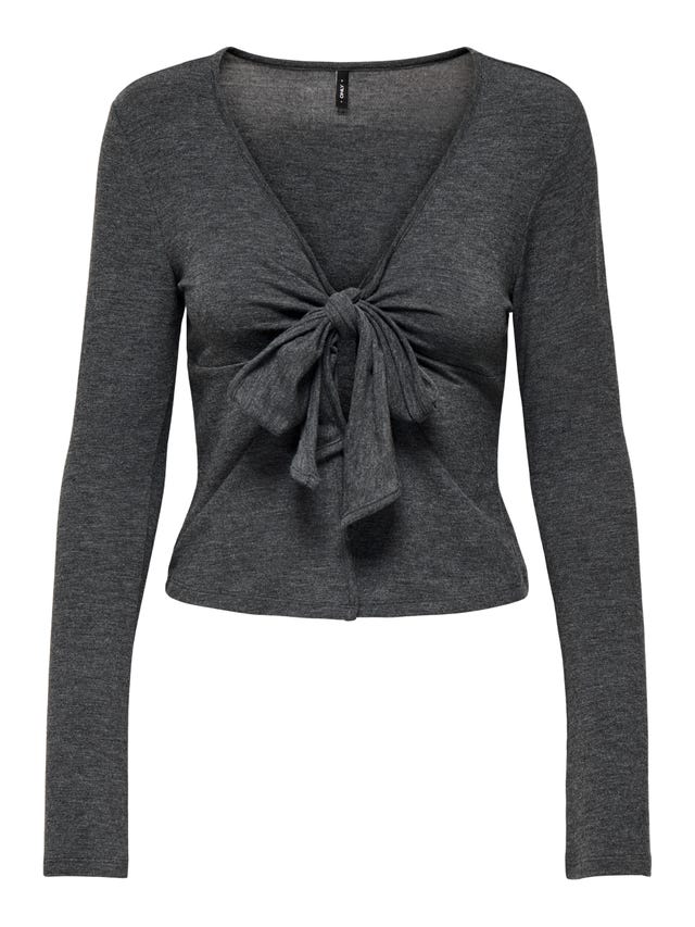 ONLY V-neck top with bow detail - 15332971