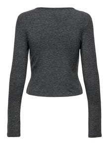 ONLY V-hals top med sløjfedetalje -Black - 15332971