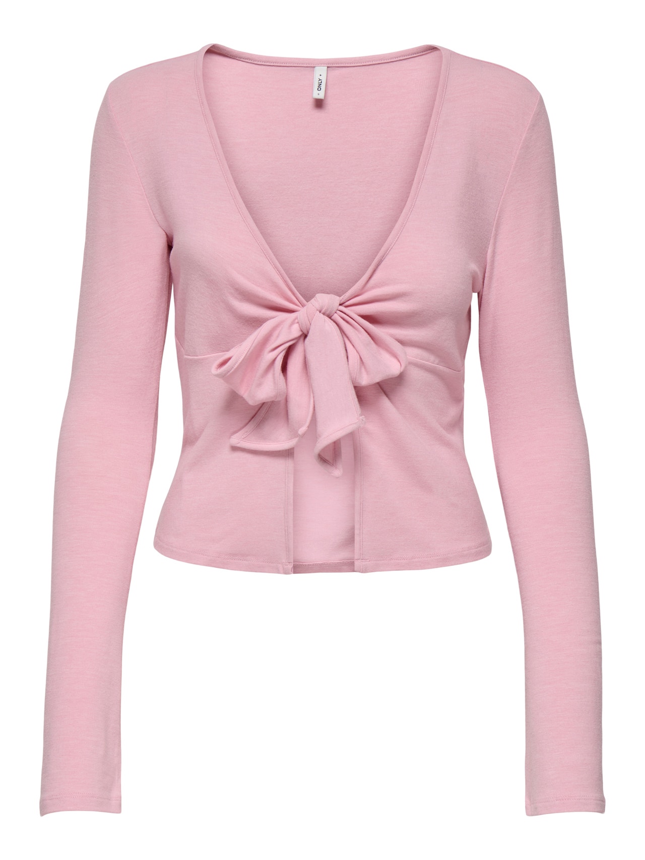 ONLY V-neck top with bow detail -Bleached Mauve - 15332971