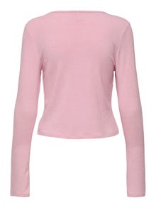 ONLY V-hals top med sløjfedetalje -Bleached Mauve - 15332971