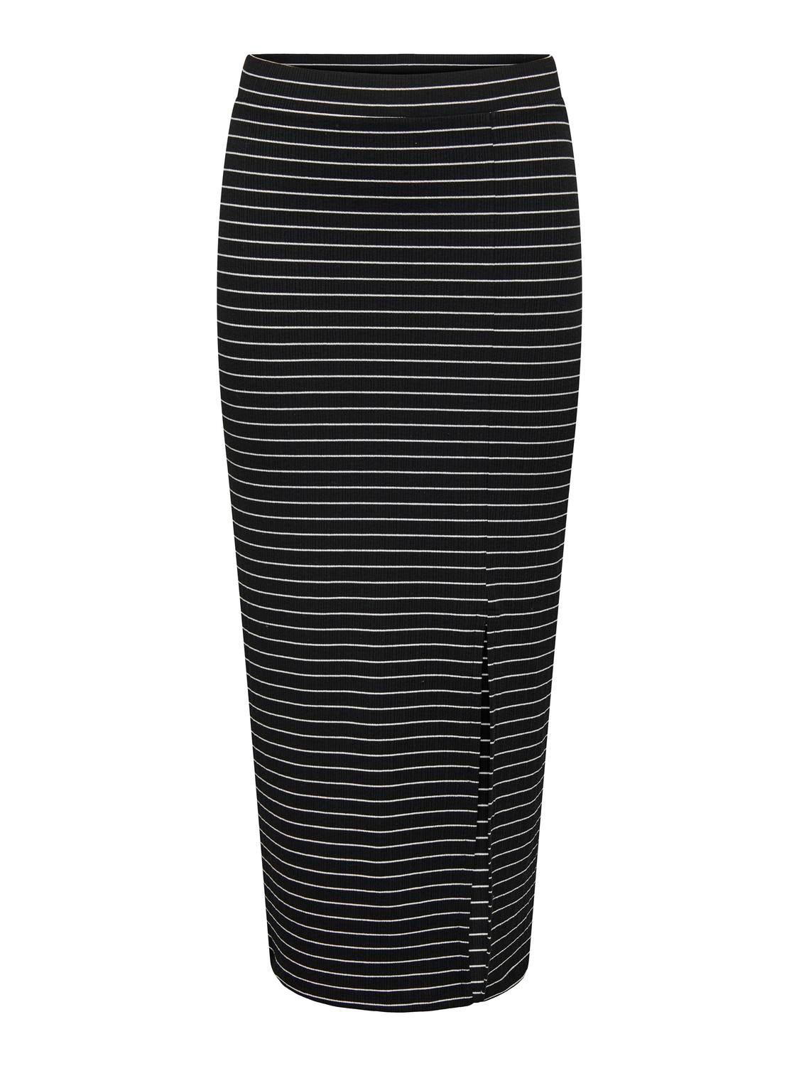 ONLY Lang nederdel med striber -Black - 15332975