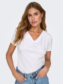 ONLY Loose fit O-hals Top -White - 15332982