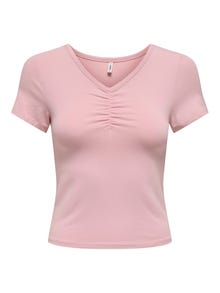 ONLY Regular Fit Round Neck Top -Bleached Mauve - 15332984