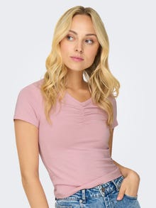 ONLY Regular Fit Round Neck Top -Bleached Mauve - 15332984
