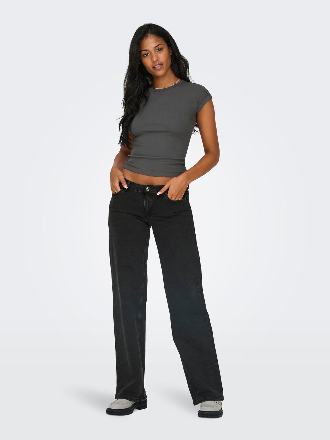 ONLJUICY Taille basse Wide Leg Fit Jeans