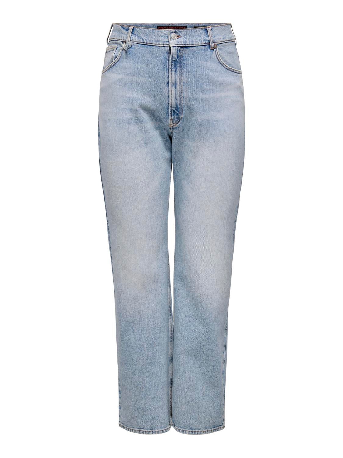 Carbroome Hohe Taille Gerade Geschnitten Jeans