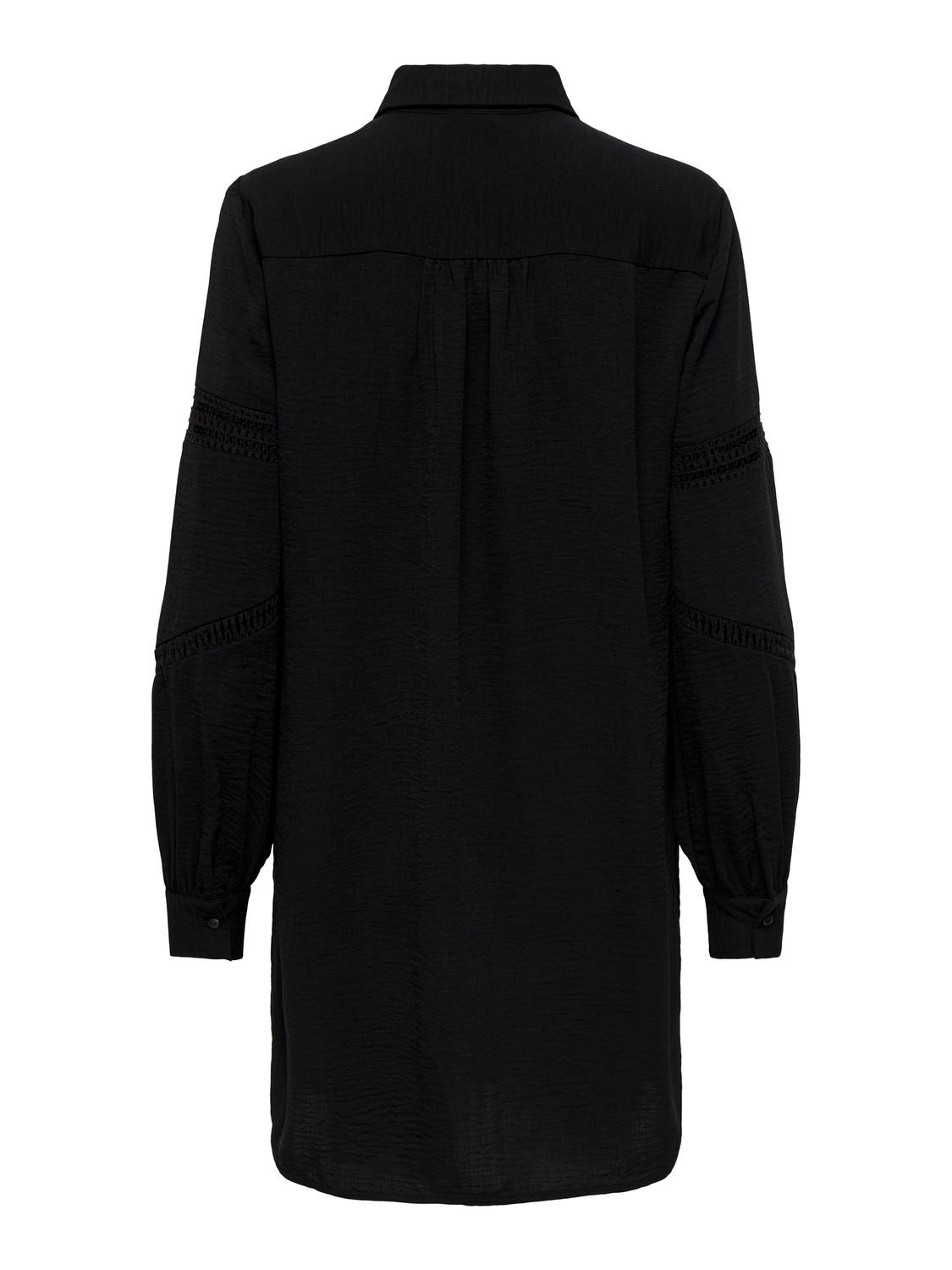 ONLY Regular Fit Skjortekrage Lave skuldre Kort kjole -Black - 15333537