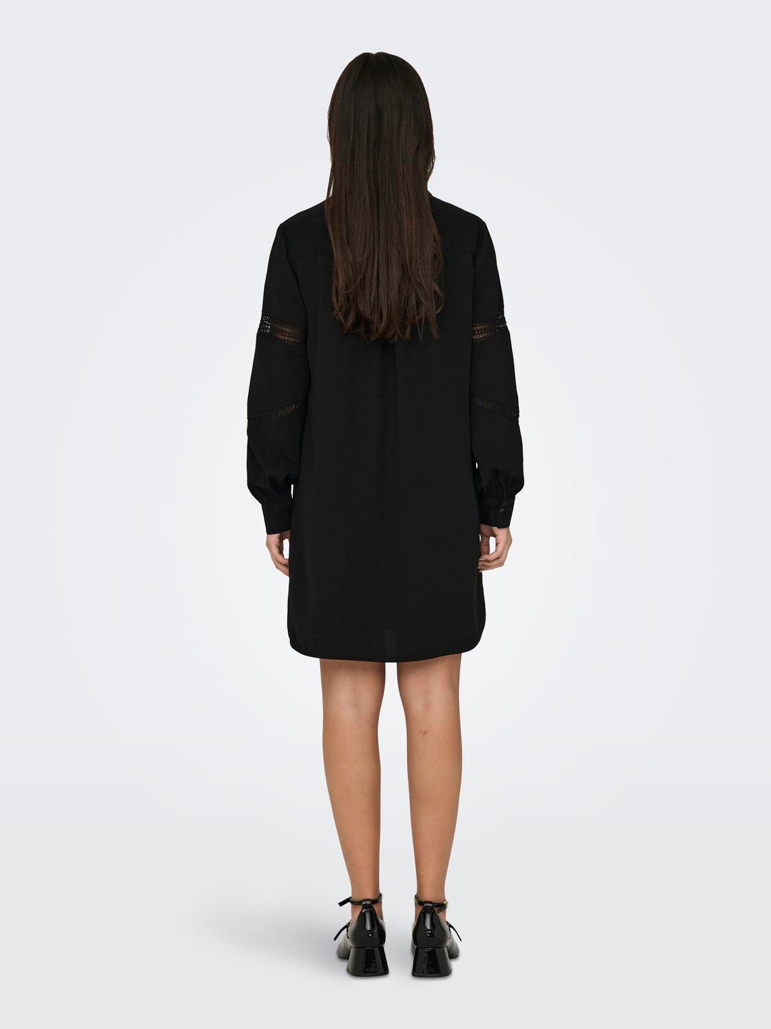 ONLY Regular fit Overhemd kraag Verlaagde schoudernaden Korte jurk -Black - 15333537