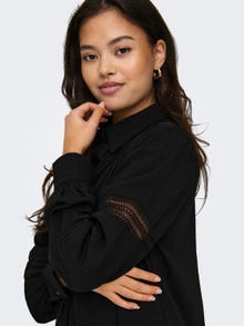ONLY Regular Fit Shirt collar Dropped shoulders Short dress -Black - 15333537