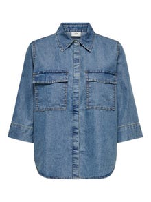 ONLY Loose denim shirt -Medium Blue Denim - 15333545