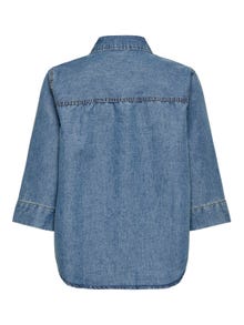 ONLY Krój regularny Kolnierz koszulowy Koszula -Medium Blue Denim - 15333545