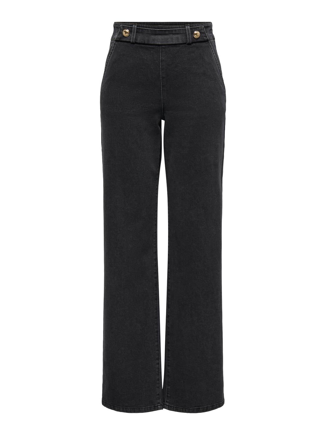 Jdygeggo Hohe Taille Weiter Beinschnitt Jeans