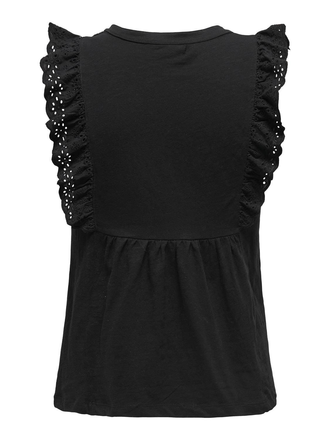 ONLY Top with lace detail -Black - 15333667