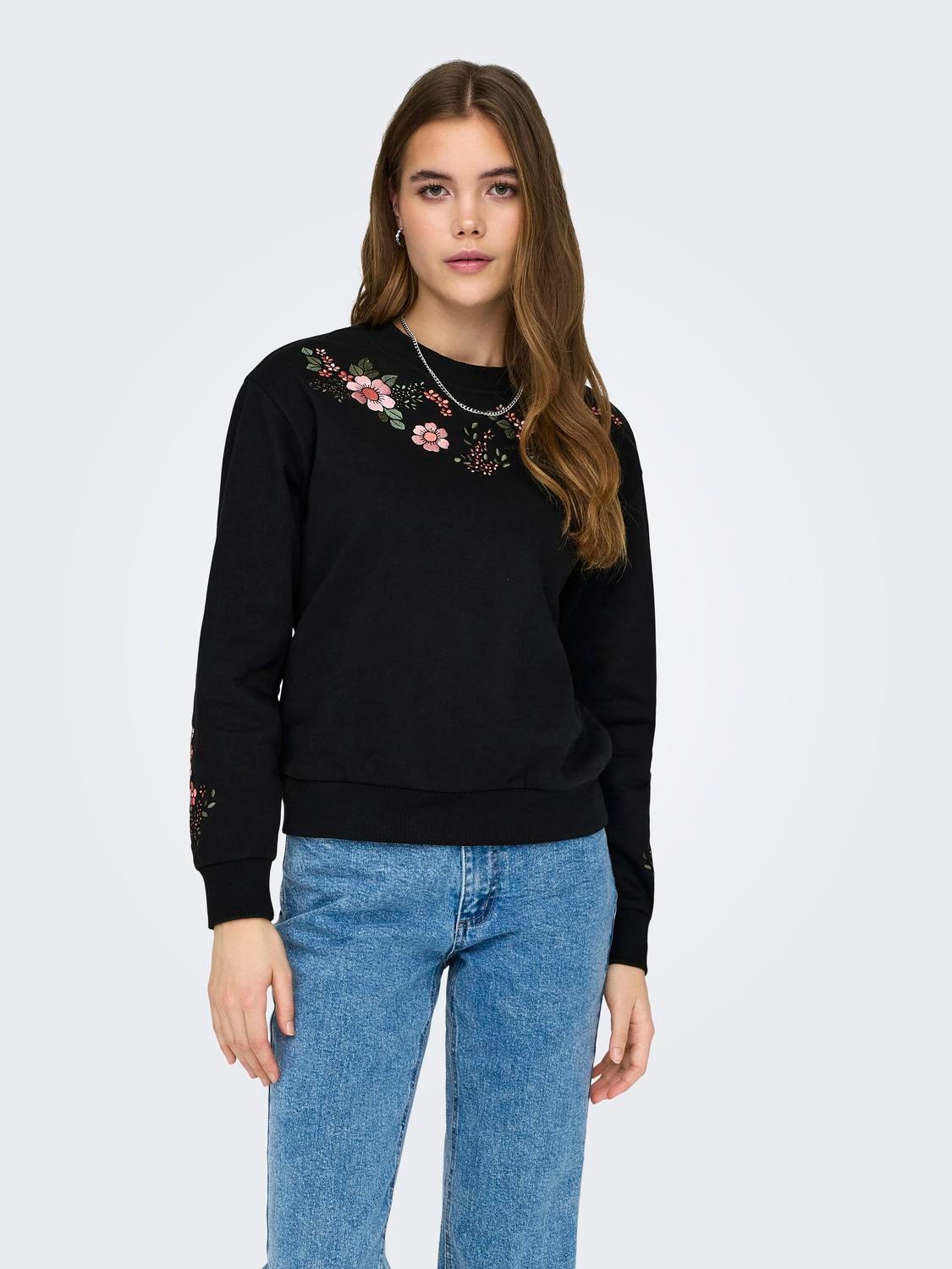 ONLY Regular Fit Round Neck Sweatshirt -Black - 15333668