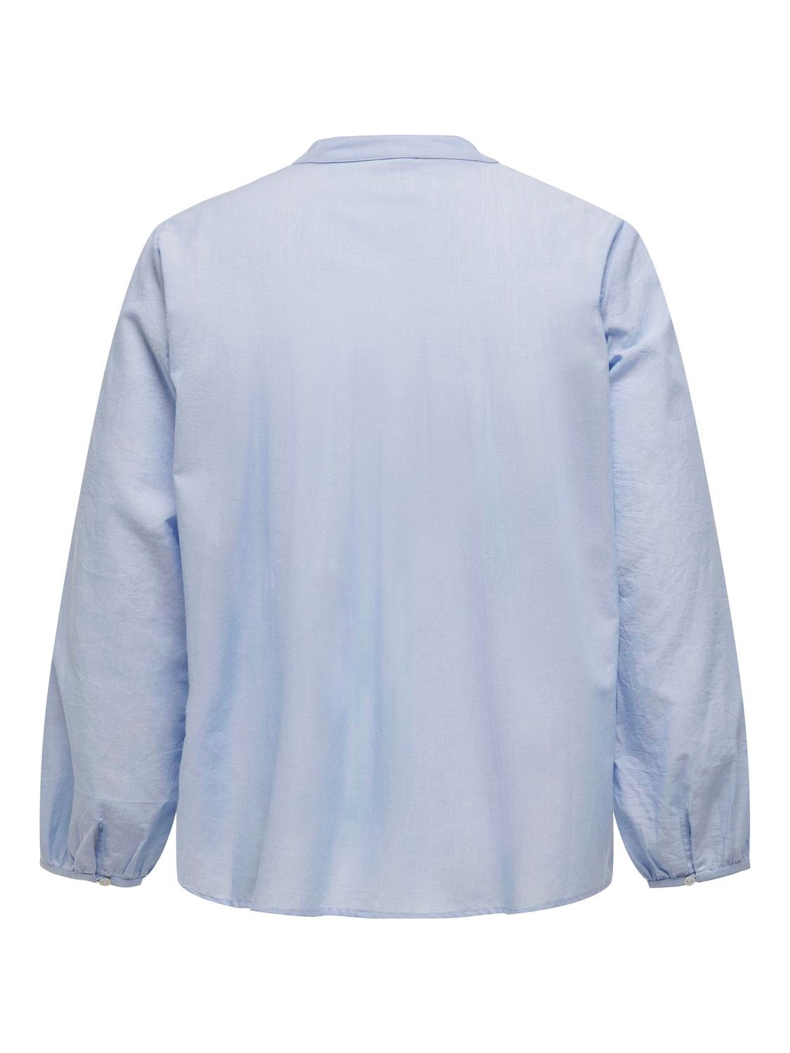 ONLY Curvy v-neck top -Cashmere Blue - 15333749