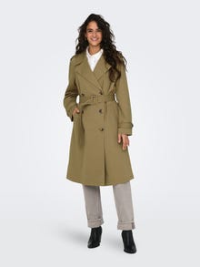 ONLY Long trenchcoat with belt -Petrified Oak - 15333767