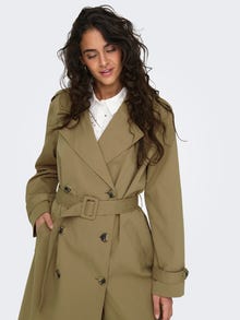 ONLY Reverse Buttoned cuffs Trenchcoat -Petrified Oak - 15333767