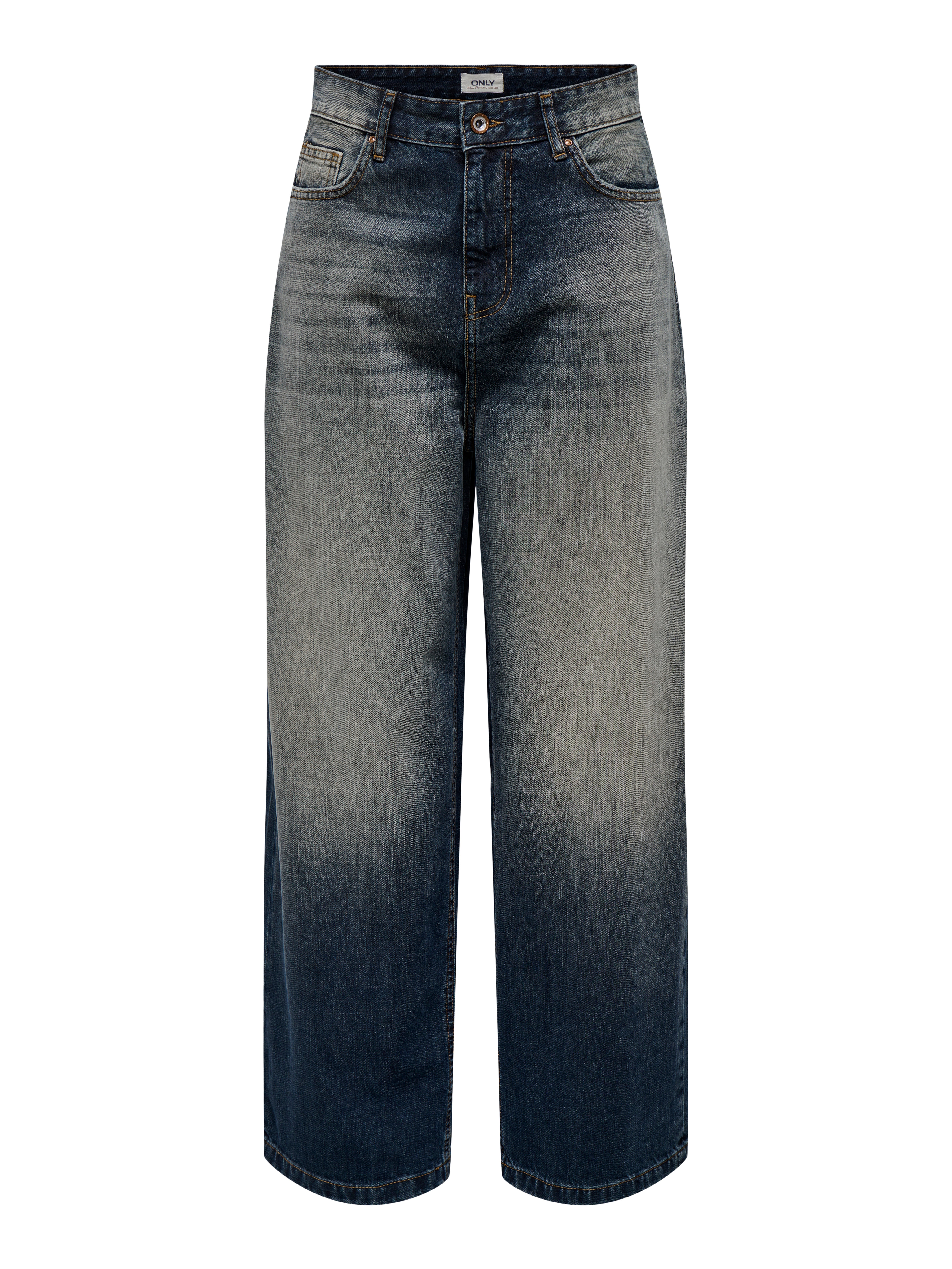 Thumbnail - Onldemi Mittlere Taille Weiter Beinschnitt Jeans