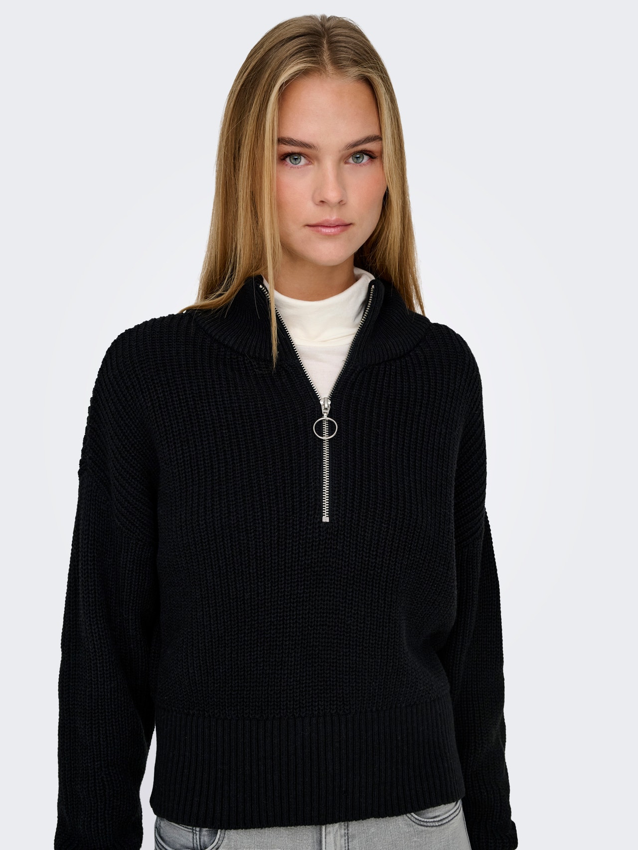 ONLY Redovno prianjanje Visoki vrat Pulover -Black - 15334240