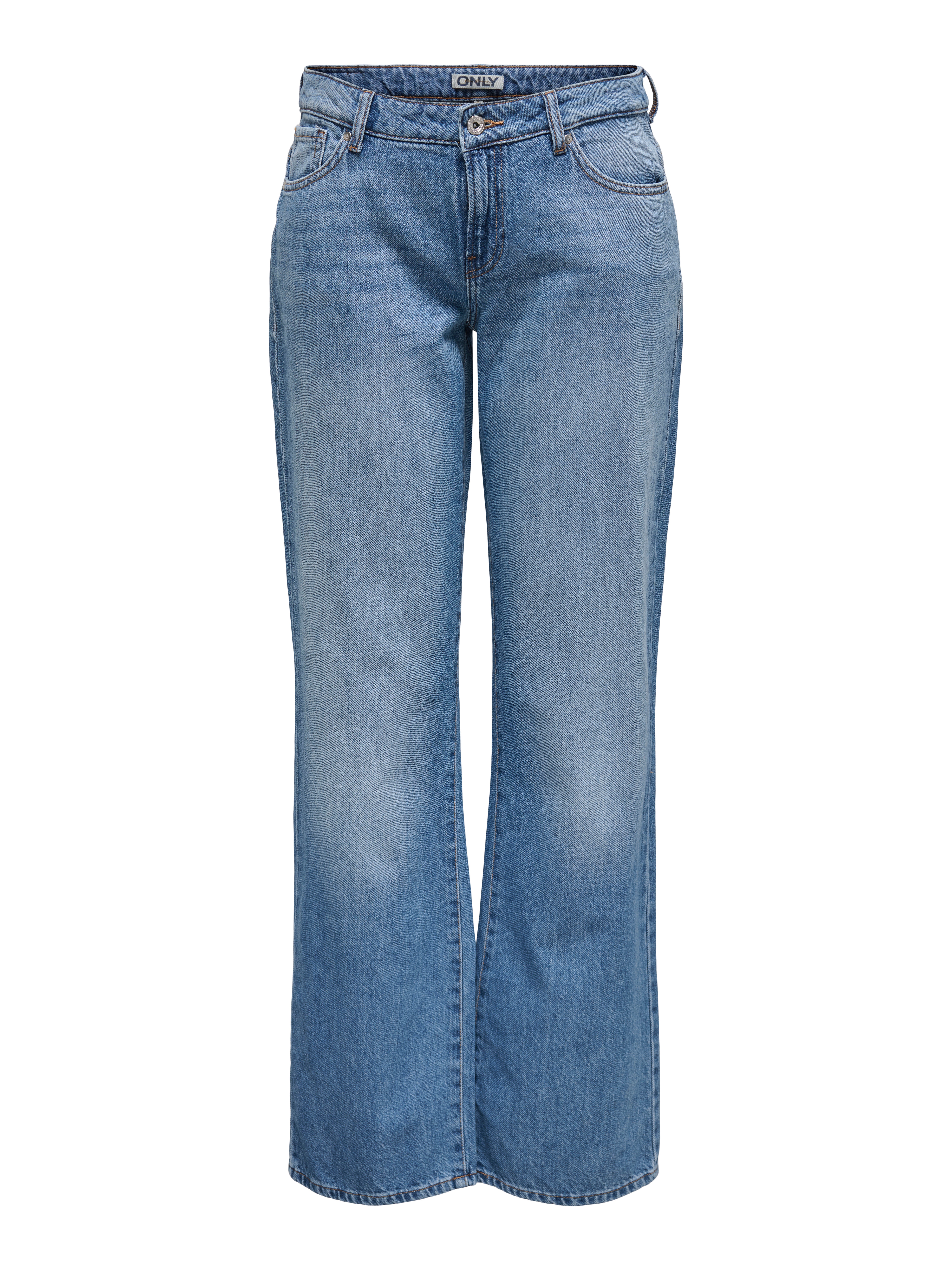 ONLBRITNEY Niedrige Taille Gerade geschnitten Jeans | Mittelblau 