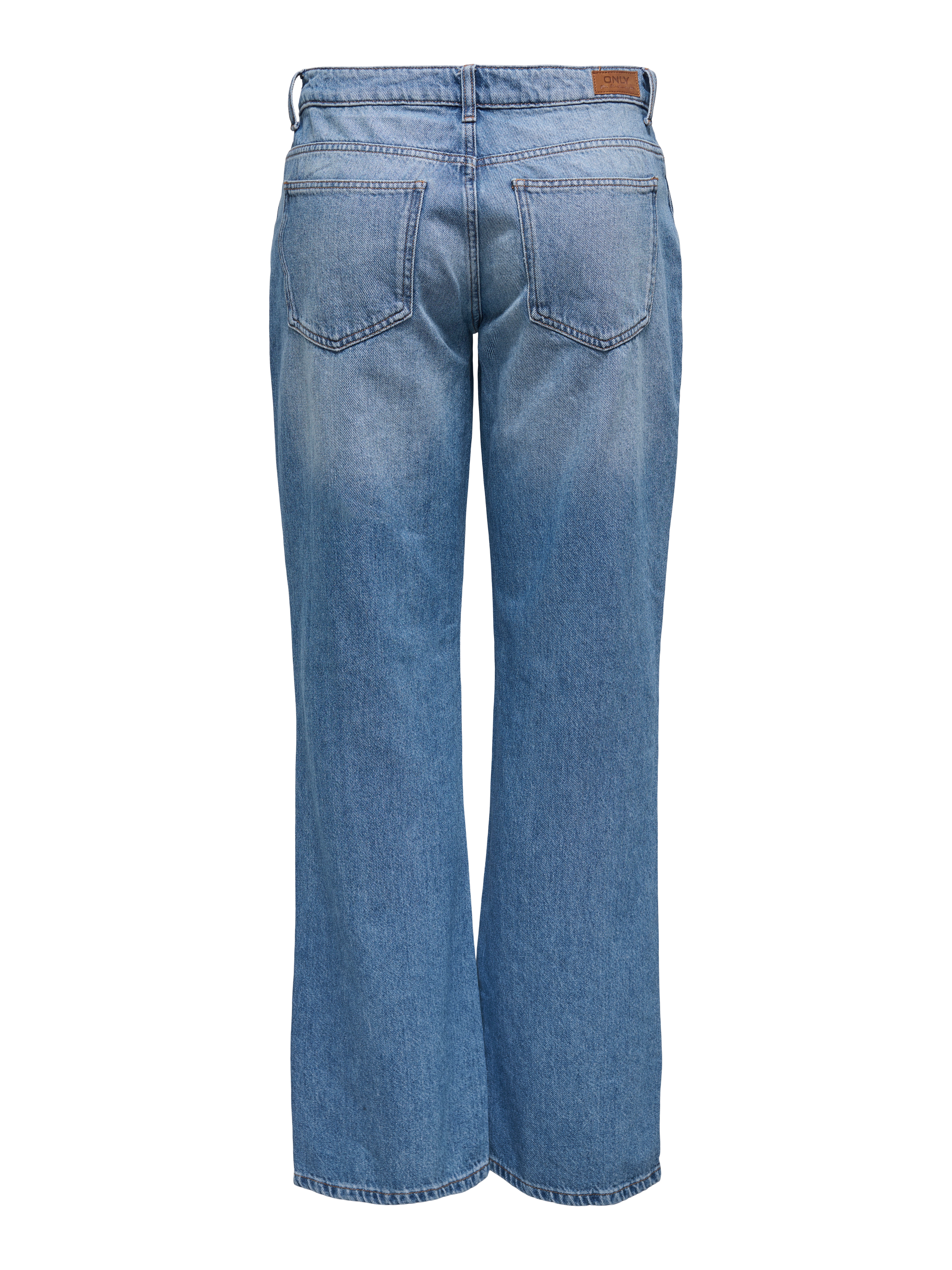 ONLBRITNEY Niedrige Taille Gerade geschnitten Jeans | Mittelblau 