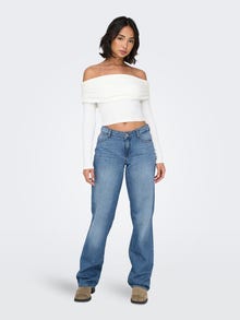 ONLY Straight Fit Lav midje Jeans -Medium Blue Denim - 15334319