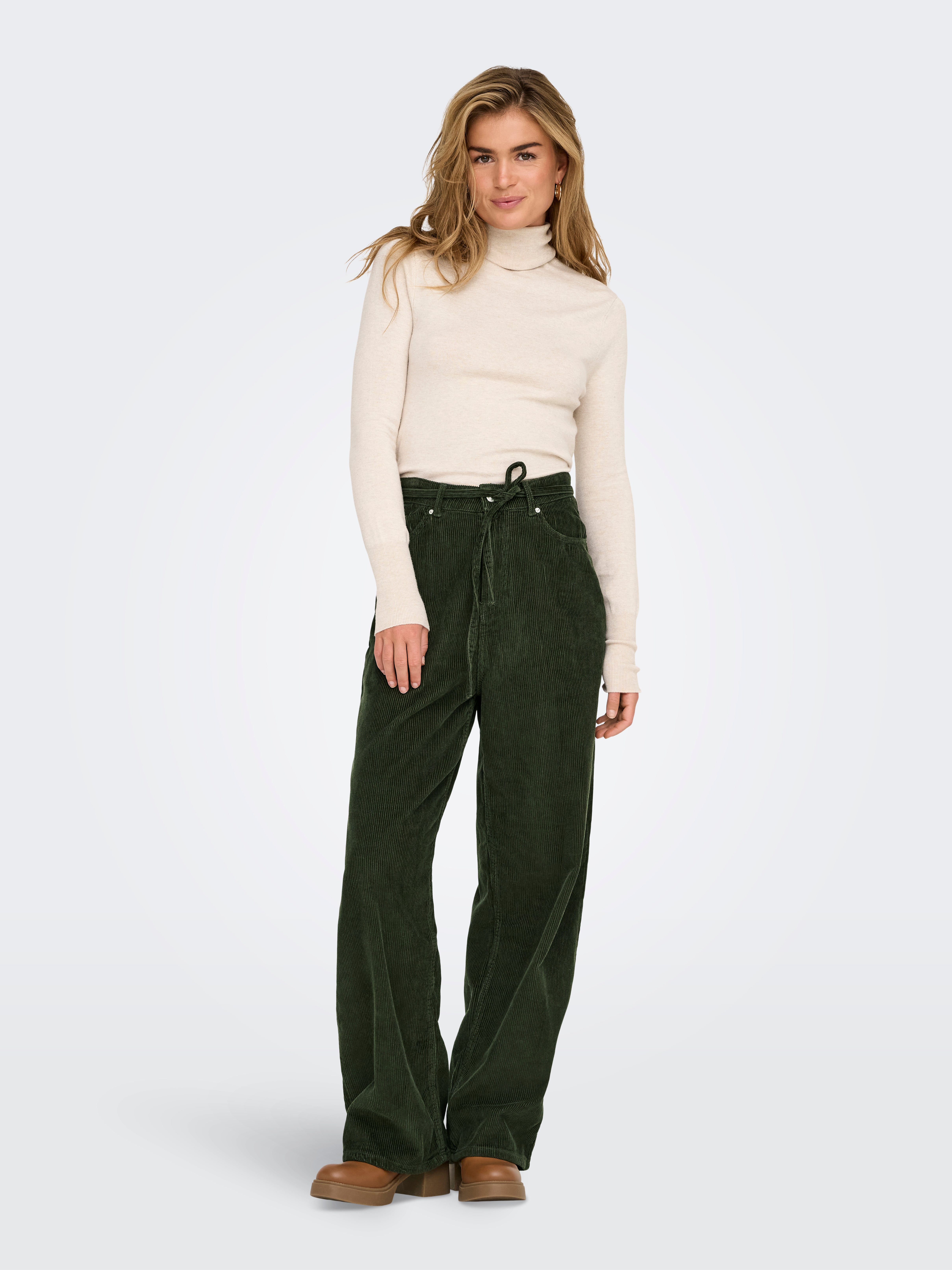 ONLBLEECKER Baggy Fit Wide-leg trousers | Dark Grey | ONLY®