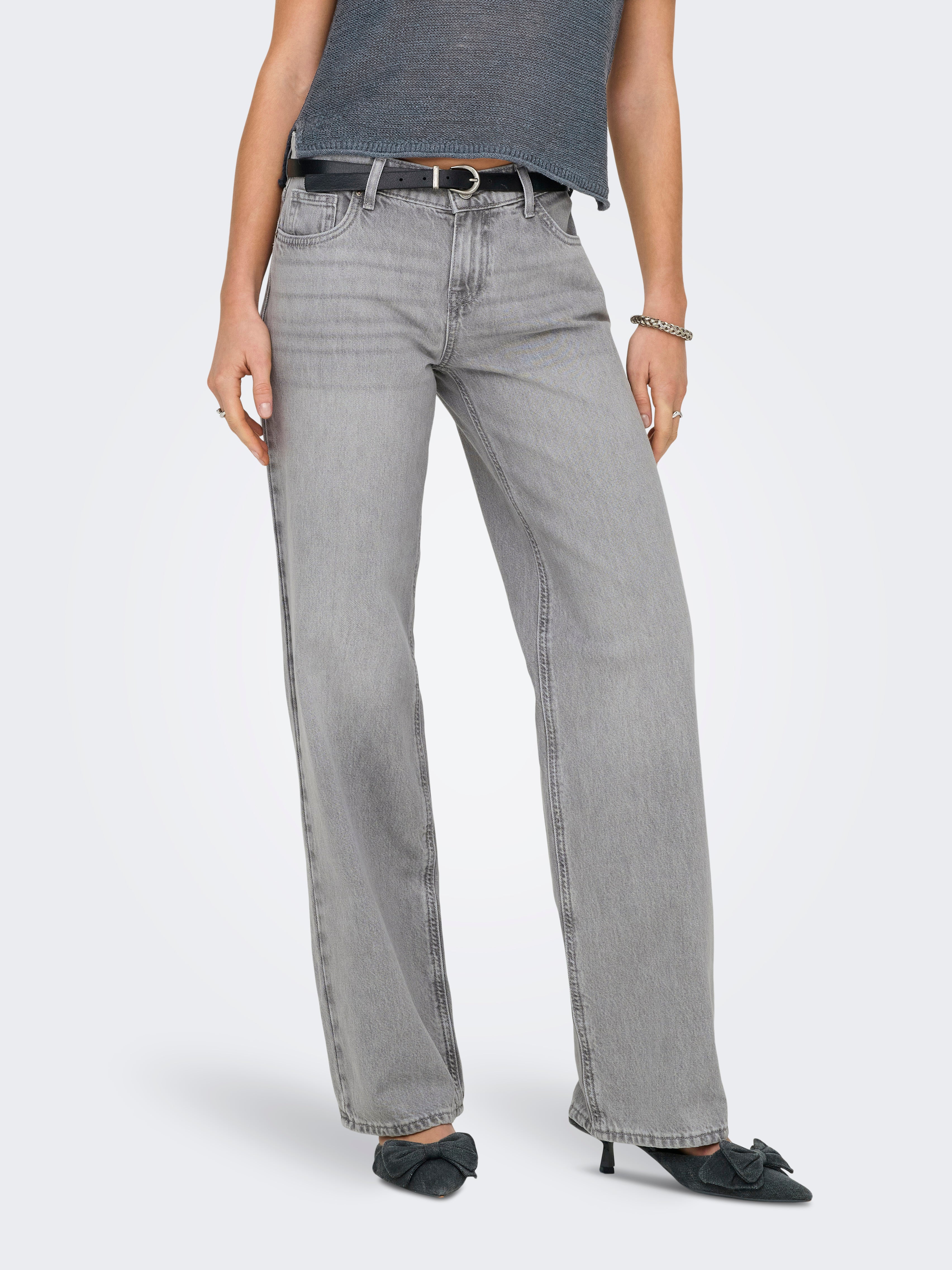 Thumbnail - Onlbrenda Niedrige Taille Gerade Geschnitten Jeans