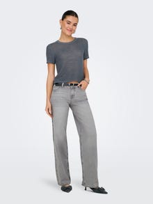 ONLY ONLBRENDA Niedrige Taille Gerade geschnitten Jeans -Light Grey Denim - 15334363