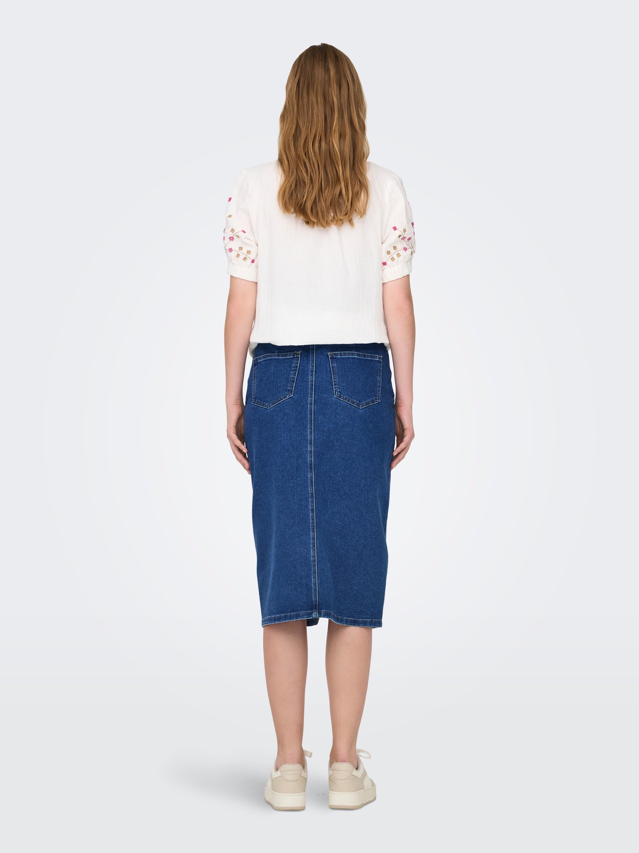 ONLY OLMSIRI Jean Jupe midi -Medium Blue Denim - 15334720