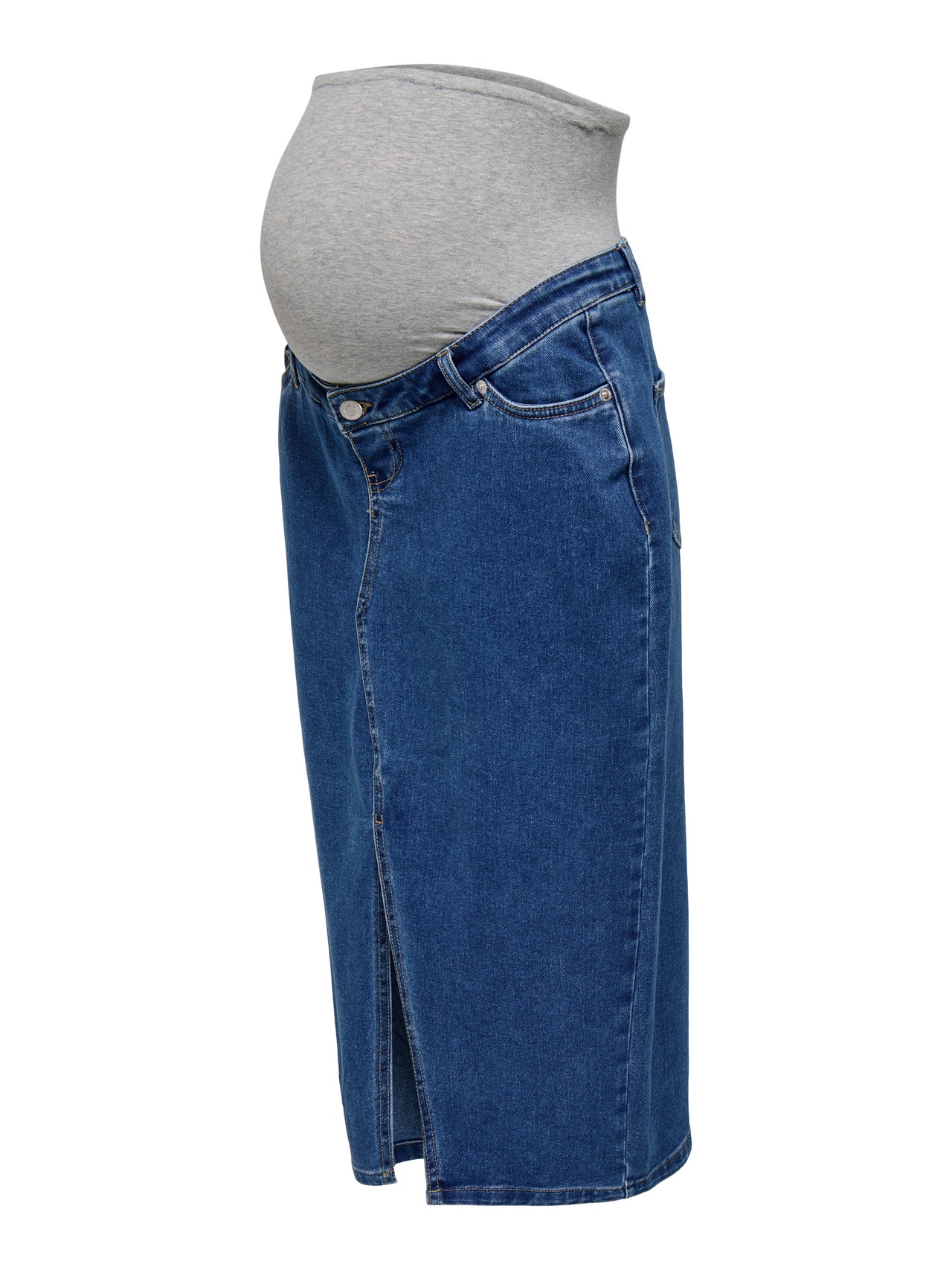 ONLY Mama midi denim skirt -Medium Blue Denim - 15334720