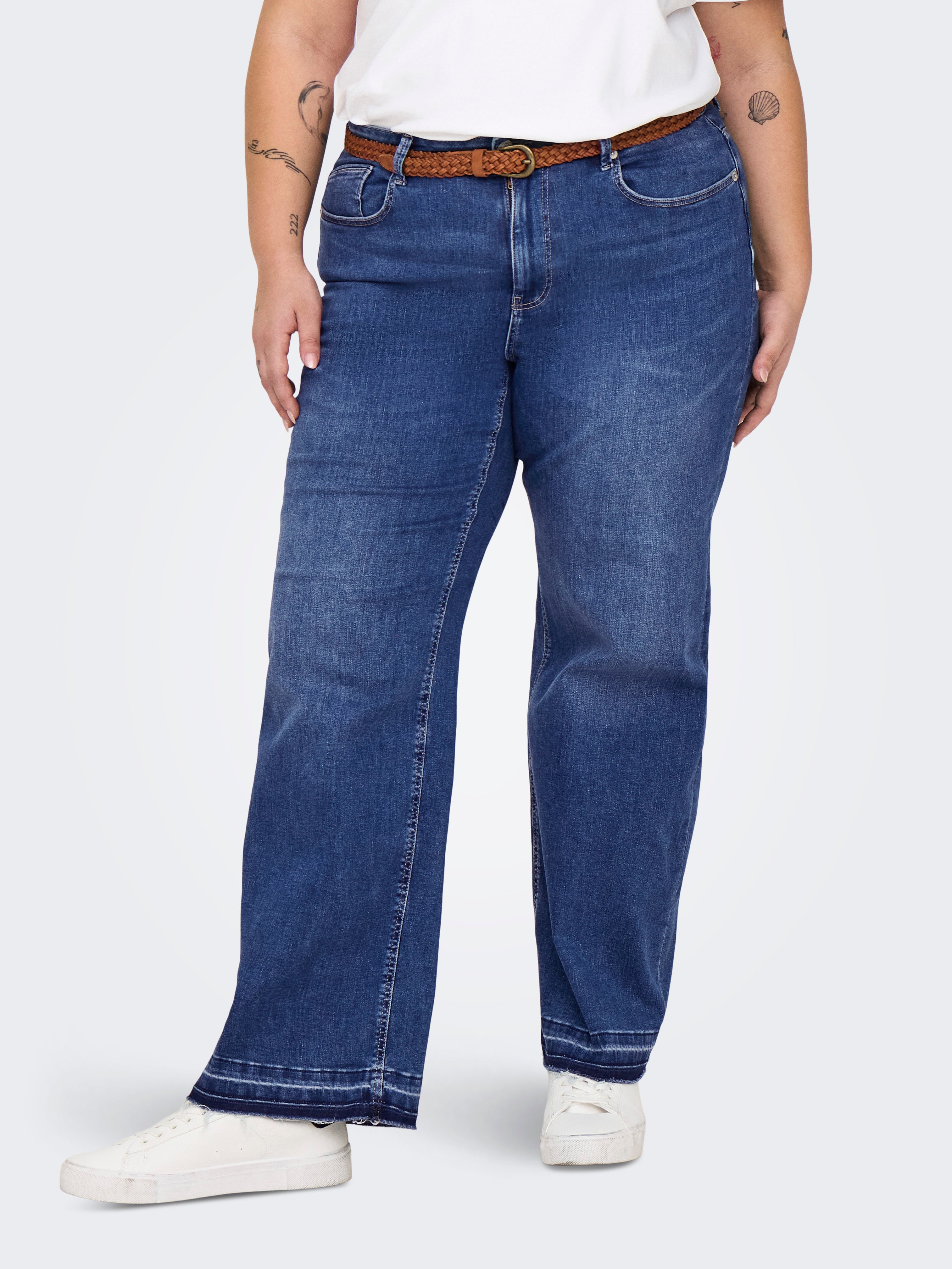 Caremmy Hohe Taille Weiter Beinschnitt Jeans