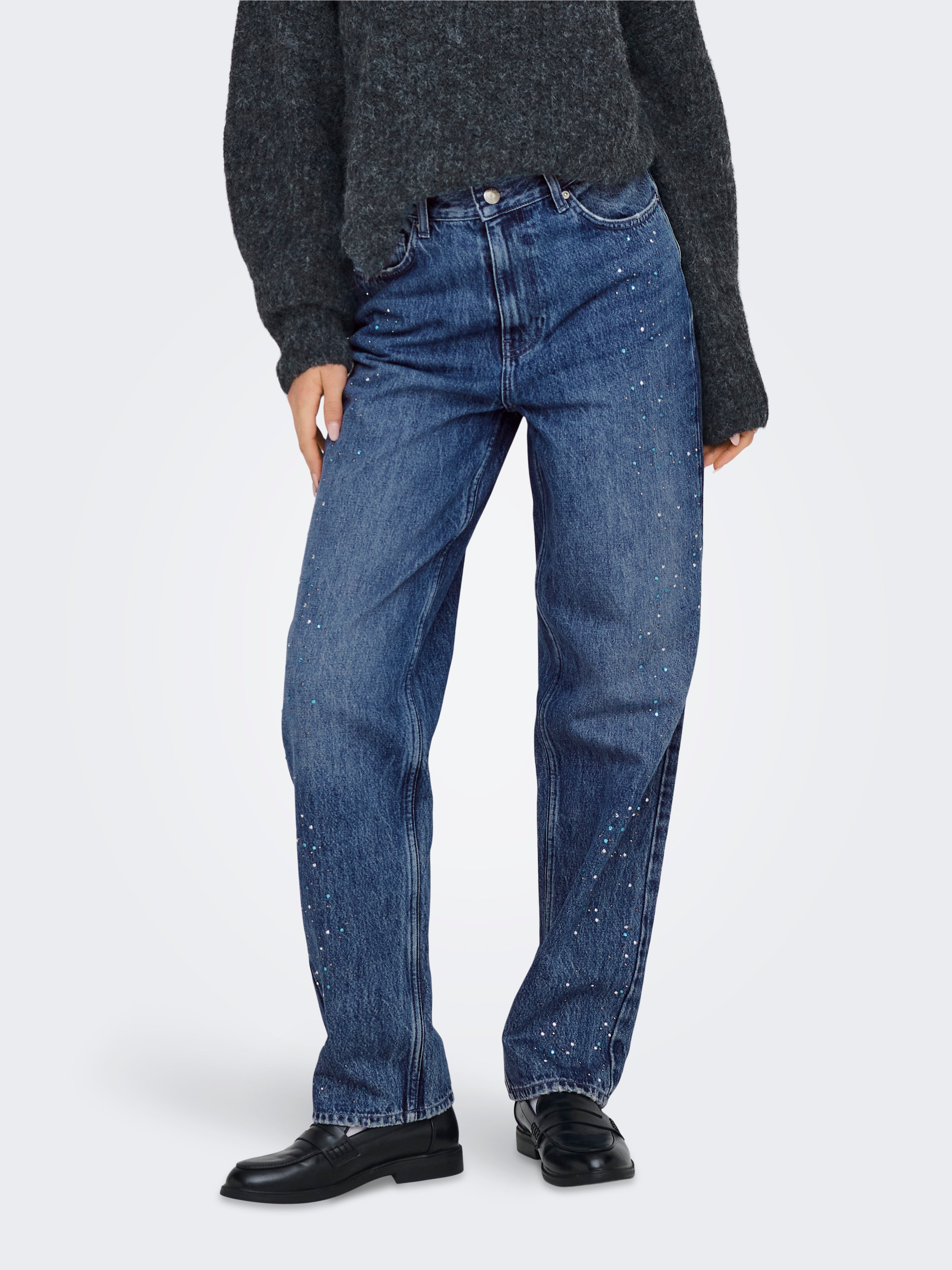 Onlrobyn Hohe Taille Gerade Geschnitten Jeans