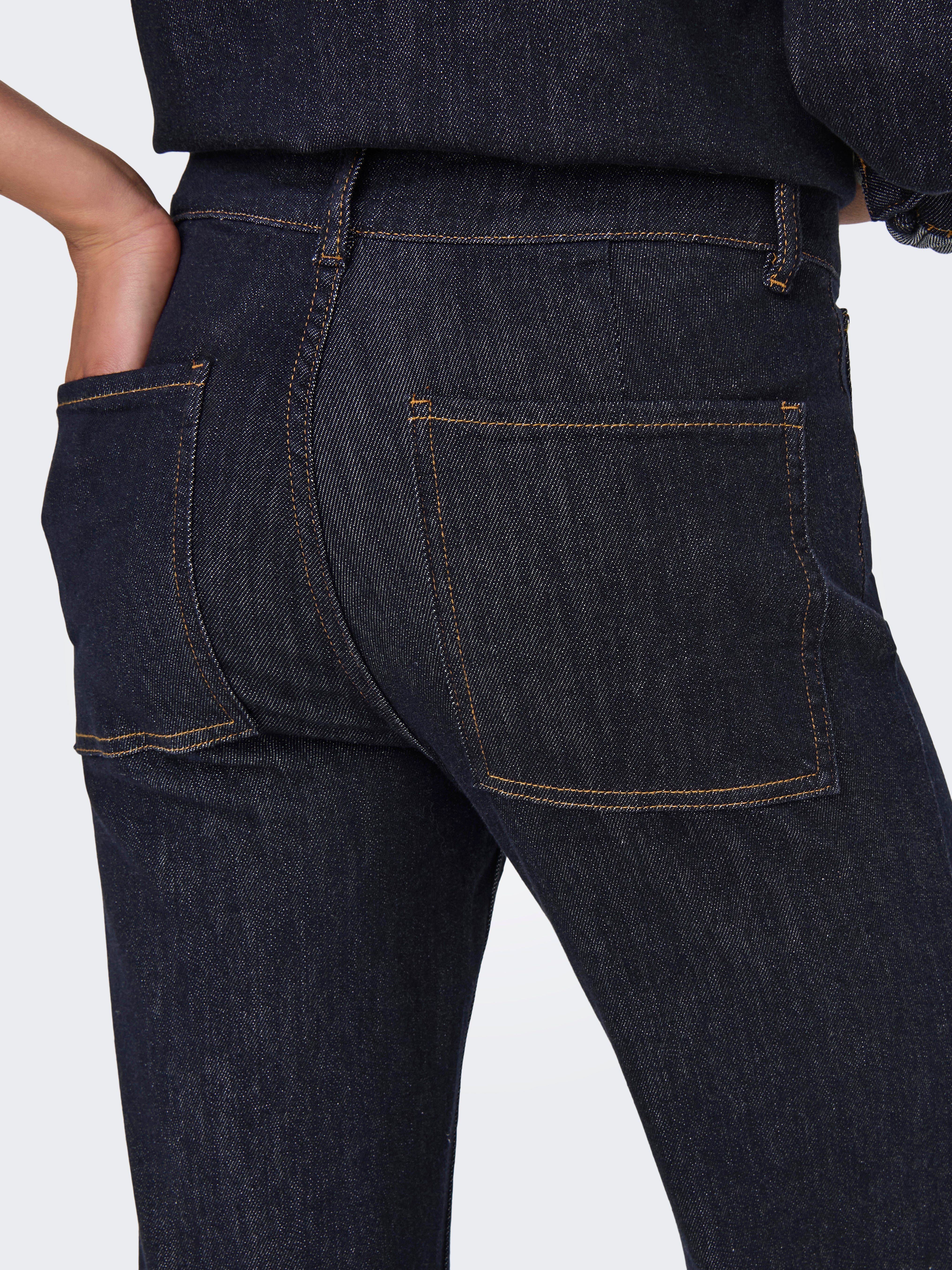 ONLJUICY Hohe Taille Weiter Beinschnitt Jeans | Dark Blue | ONLY® ONLJUICY Hohe Taille Weiter Beinschnitt Jeans | Dark Blue | ONLY®