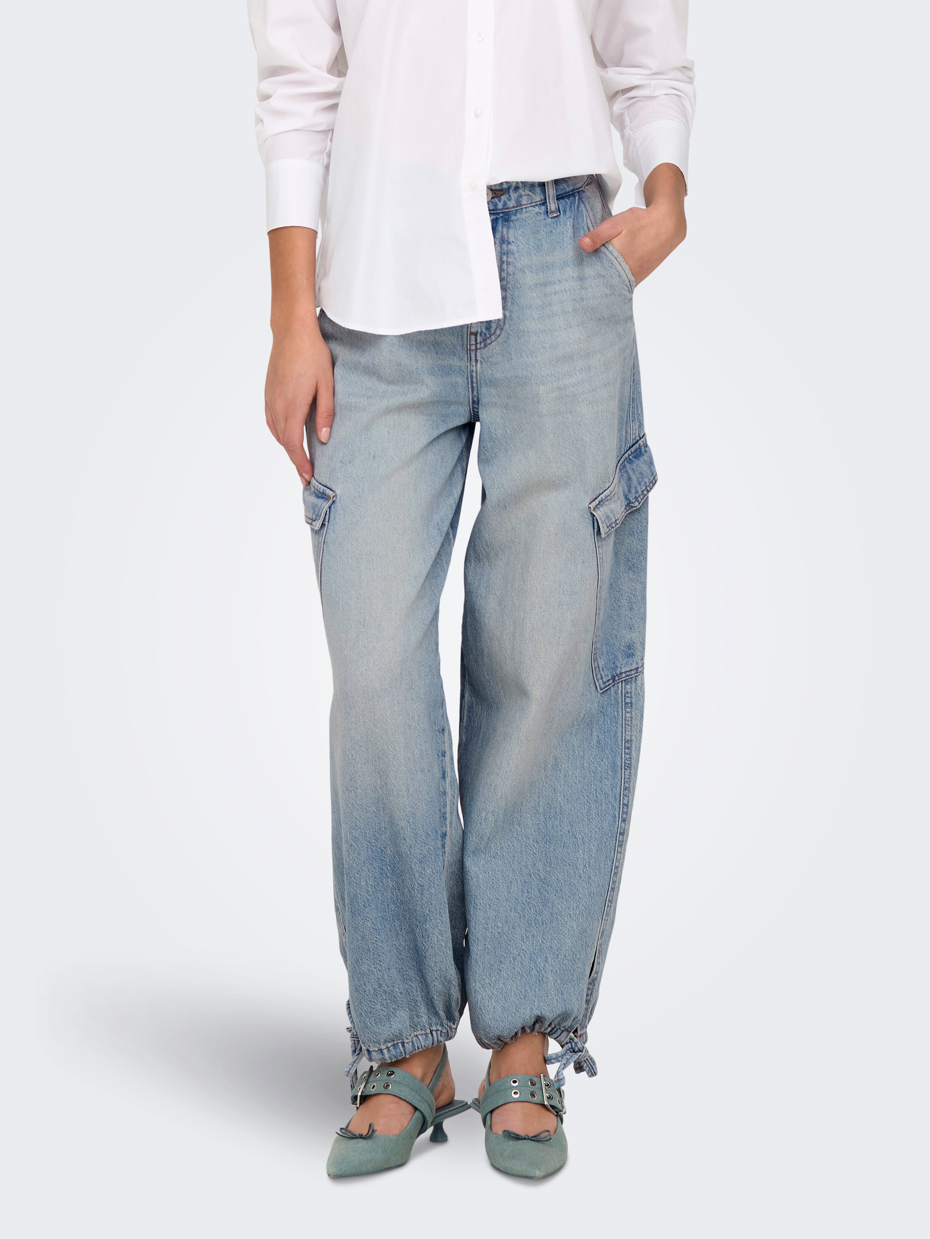 Onlpernille Hohe Taille Weiter Beinschnitt Jeans