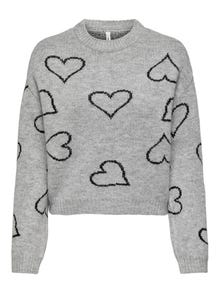 ONLY ONLHAPPIE Pletený svetr -Light Grey Melange - 15335027
